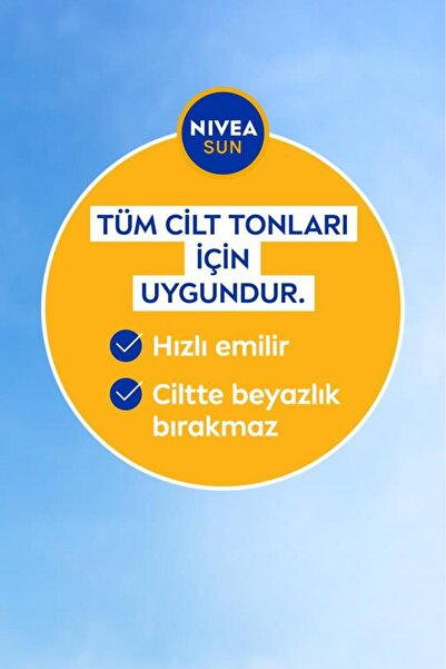 NIVEA SUN SPF30 Yüksek Güneş Koruyucu Ve Ferahlatıcı Krem 175ml,Ter ve Suya Karşı Dayanıklı,Anında Koruma