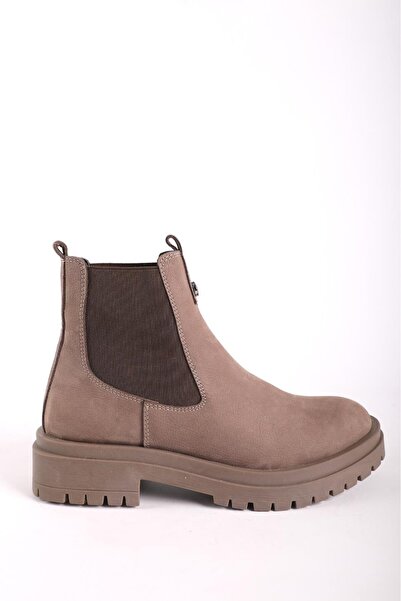 Hayati Arman حذاء تشيلسي نسائي من الجلد الطبيعي من جلد نوبوك المنك