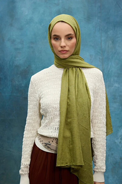 cs camellia scarf Σάλι Μπαμπού Κραξ - Λάδι Πράσινο