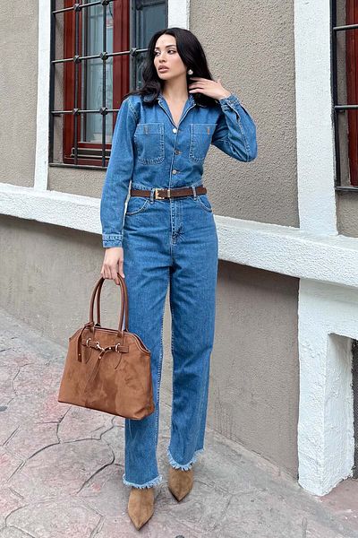 Pulmulier Copy - Denim Jumpsuit with Tassels