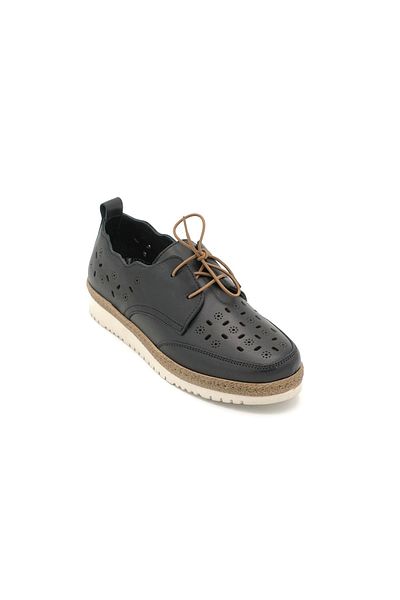Pepita Z136 Black Oiled Ring Line Shoes with Drain