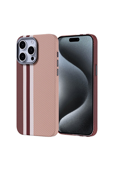 halkhouse iPhone 15 Pro Max Kılıf Magsafe Özellikli Kamera Korumalı Karbon Fi...