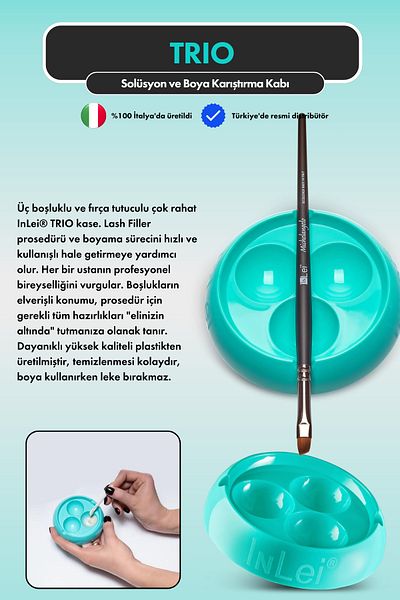 İnLei Three-Eye Paint Mixing Bowl for Eyebrow and Eyelash Lifting Solution