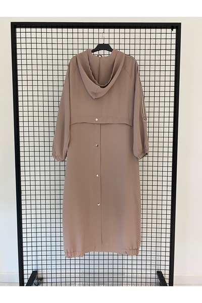 Armine TREND 25YT803 Armine TREND Omuz Spor Şeritli Kapüşonlu Giy-Çık Ferace ...