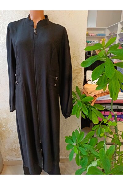 Butik Kadın Fermuarlı Tesettür Kap  Pardösü Ceket