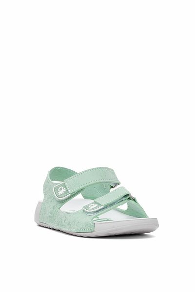 Benetton Bn-1419 Filet Girl's Flat Sandals Green