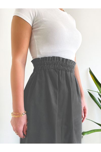 FREYA MODA Pencil Denim Skirt with Elastic Waist