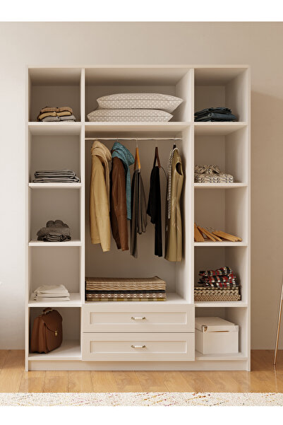 Rabi Kardelen Country 4 Kapak 2 Çekmeceli Gardırop