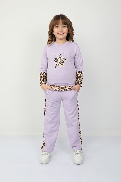 e-çocuk Girl's Leopard Star Suit 37037