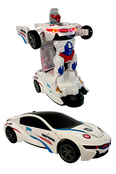 UDATOYS Robota Dönüşen Araba Bmw İ8 Otomobil Işıklı Müzikli Robot Araba