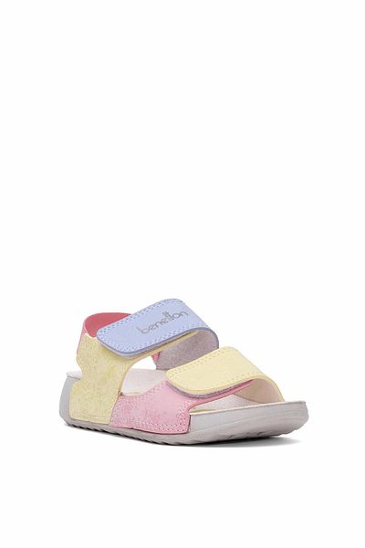Benetton BN-1422 Botine Sandale plate pentru fete Galben