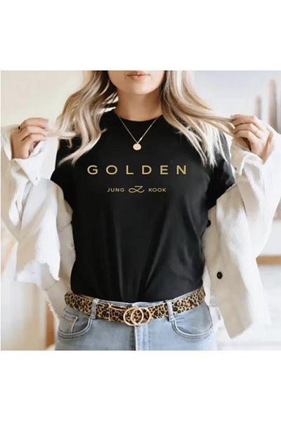 LA GULER Μπλουζάκι με στάμπα Golden Jung Kook Unisex Oversize/Wide Design