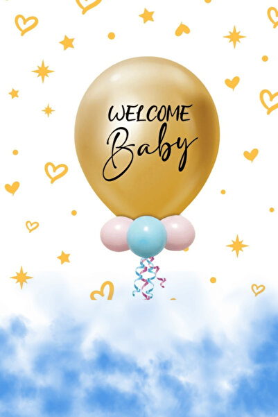 aşkın concept Cinsiyet Partisi Balon Seti Krom Altın 18 İnç Mavi Büyük Boy