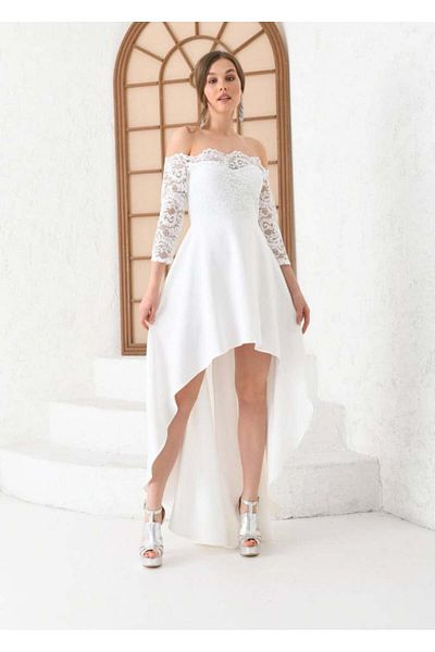ADA MODA Rochie de stofa si dantela