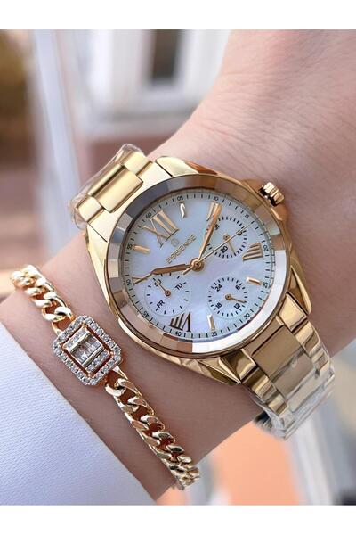 Essence BLKT.1.534 Essence Çelik Kordon Kararma Renk Atma Yapmaz 50 Suya Dayanıklı Kadın Kol Saat+Bileklik