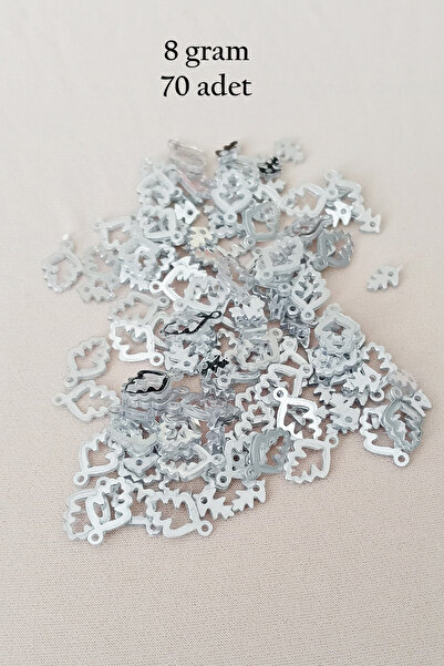 Genel Markalar Oya Abiye Bileklik Kolye Pleksi Metalik Plastik Pul Gümüş Renk...