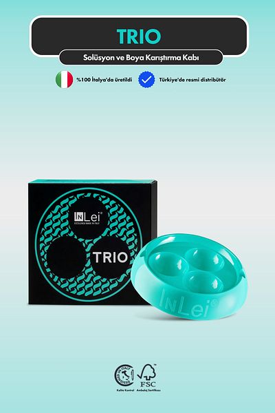 İnLei Three-Eye Paint Mixing Bowl for Eyebrow and Eyelash Lifting Solution