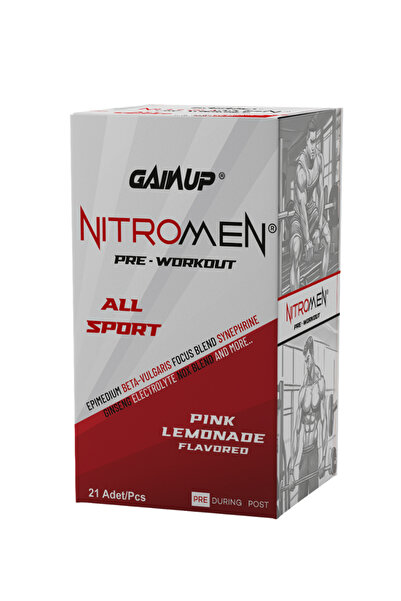 Gainup Nitromen Pre-Workout 21 Şase Çilek&Limon Aromalı