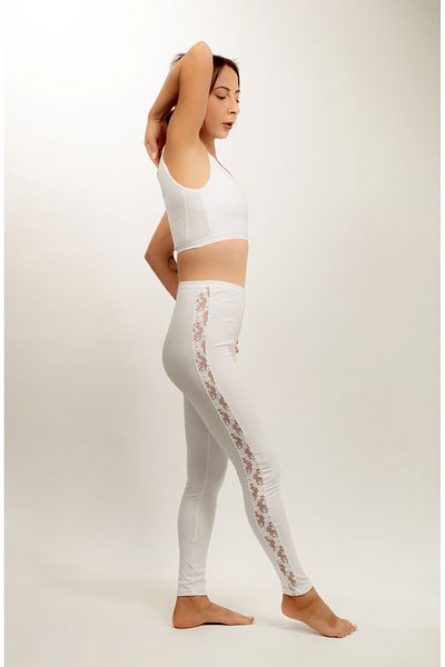 İMER TEKSTİLL Yani Ribbon Lace Cotton Modal Long Leggings