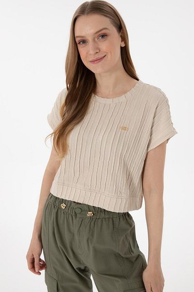 U.S. Polo Assn. U.S. Polo Assn. Women's Crop Top Above Collar T-Shirt G082Sz011