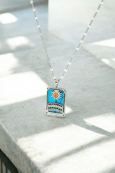 Çlk Accessories Steel Sun Tarot Scrunch Chain Necklace