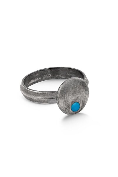 Coco Bracelet Oval Turkuaz Tek Taş Gümüş Yüzük