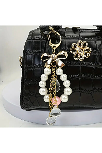 NAİL ART Charm elegant pentru geantă - Breloc cu perle și picături de cristal