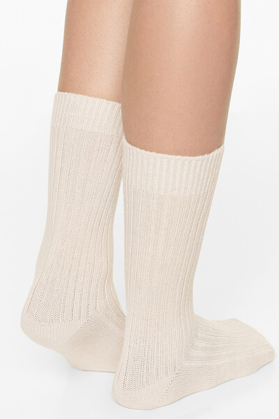 Oysho % 15 cashmere % 10 yün classic çorap
