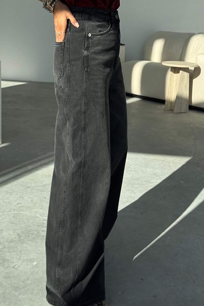ELVAN TOLON Black Grind Wide Leg Jean