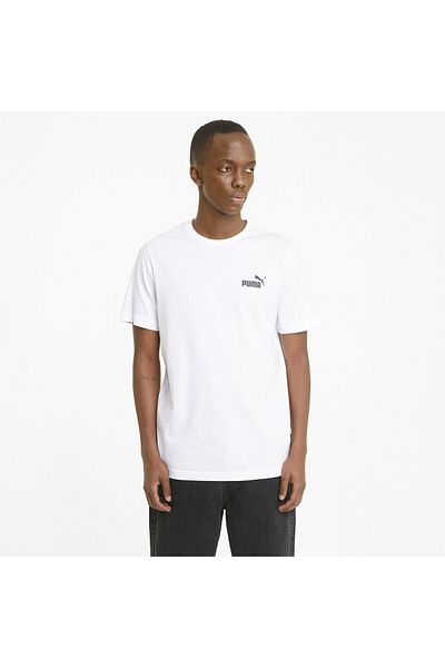 Puma Weißes Unisex-T-Shirt mit klassischem Logo