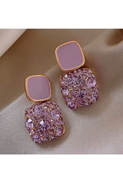 Punky Design Lavanta Işıltısı VIP Serisi Küpe-Kararmaz