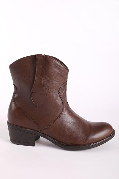 Hayati Arman Women's Genuine Leather Cowboy Boots Brown