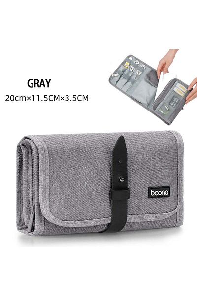 Choice Gray Portable Electronic Storage Bag Travel Cable Clip Storage Box Electronic Accessories Waterproof