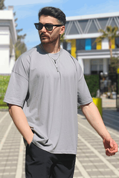 EydaMoon Ανδρικό μπλουζάκι με κοντό μανίκι με λαιμόκοψη από 100% βαμβακερό χτενισμένο ύφασμα