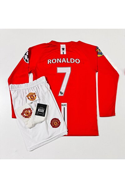 BREATHLESS Cristiano Ronaldo Uzun Kol Çocuk Forması 4'lü Set (ARMALI)