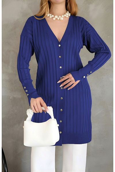 Modamorfo Metal Buttoned Slit Knitwear Cardigan -Saks