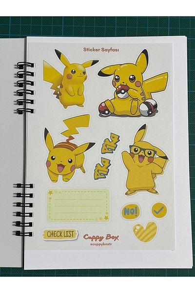 Cuppy Box 50 Sheets Pikaçu Notebook Equipped with Matte Sticker