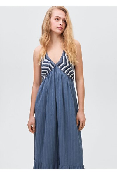 Mango Teen Maki haljina sa kukičanim pločama