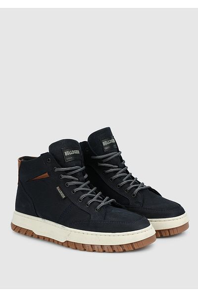 Bulldozer Men's Boots - Navy Blue Leather