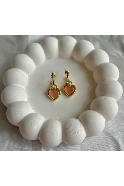 Bijou Luz Heart Colorful Stone Retro Earrings