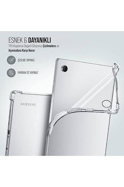 Hatreds Samsung Galaxy Tab A9+ X210 Case Transparent Design Corner Airbag Protection Case