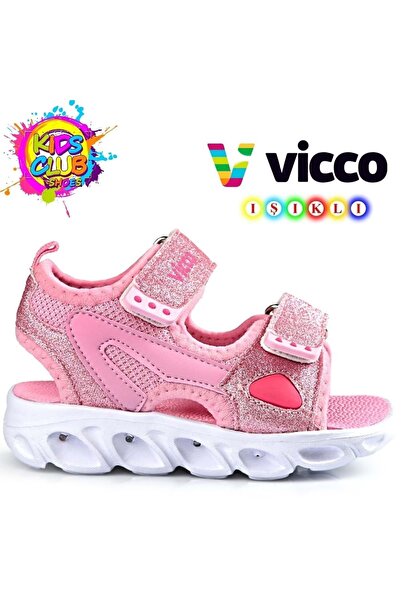 Vicco Roy Işıklı Ortopedik Çocuk Sandalet PEMBE
