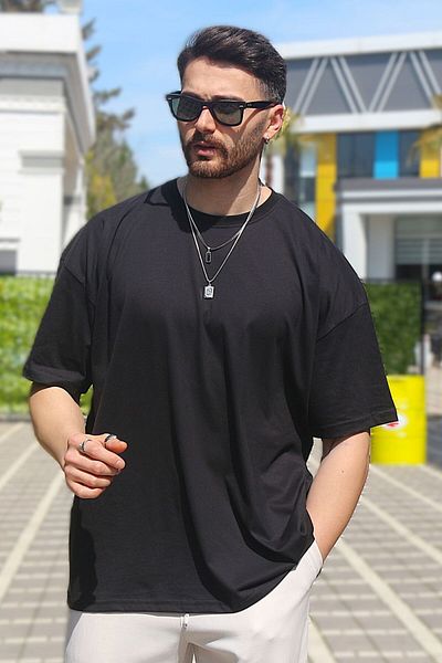 EydaMoon Ανδρικό μπλουζάκι με κοντό μανίκι με λαιμόκοψη από βιολογικό βαμβακερό ύφασμα