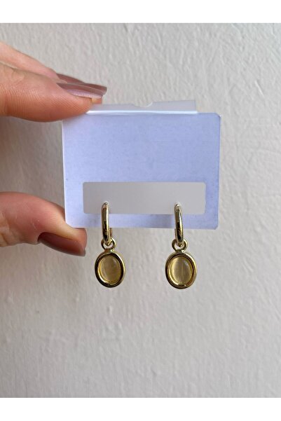 Bijou Luz Oval Renkli Taşlı Retro Küpe