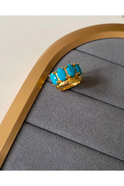 AychaAksesuar Çelik mavi mineli geçirmeli deliksiz kıkırdak küpe