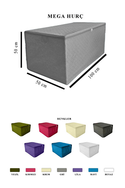 HURÇ DÜNYAM Mega Boy Yorgan Döşek Yatak Hurcu Kalın Tela Kumaş Hurç 100 X 50 X 50 Cm