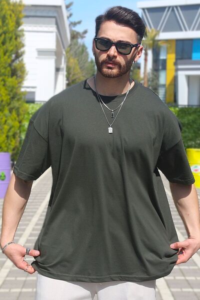 EydaMoon Ανδρικό μπλουζάκι με κοντό μανίκι με λαιμόκοψη από βιολογικό βαμβακερό ύφασμα