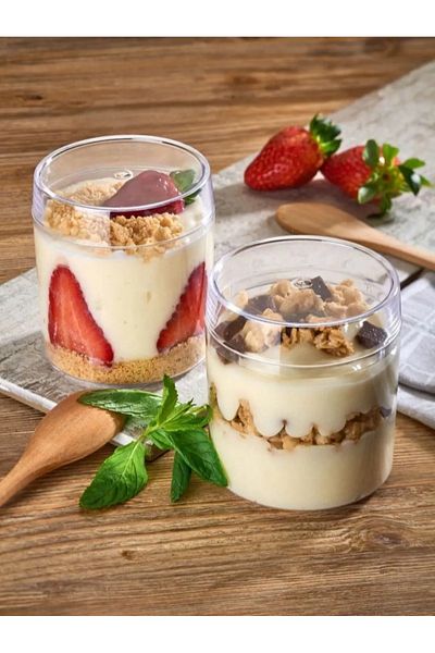 ATG4X4 Crystal Cylinder Lid Mica Jar Box Presentation Bowl Magnolia Container 270Cc 10Pcs