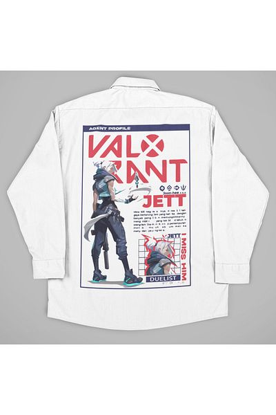 SEVBANO Vallorant Jett Duelist Character Printed Unisex Game Character Shirt