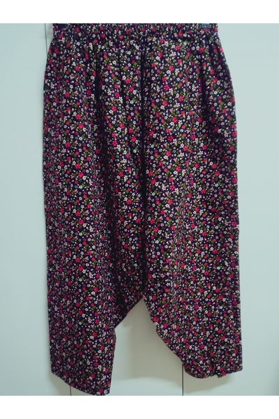 hoaryage Pıtır Çiçekli PAZEN DİVİDİN ŞALVAR PANTOLON % 100 PAMUK